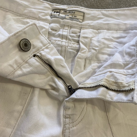 Free People White High Waist Denim Shorts - Picture 3 of 11